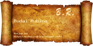 Budai Rubina névjegykártya