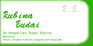 rubina budai business card